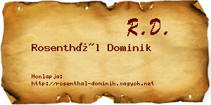 Rosenthál Dominik névjegykártya